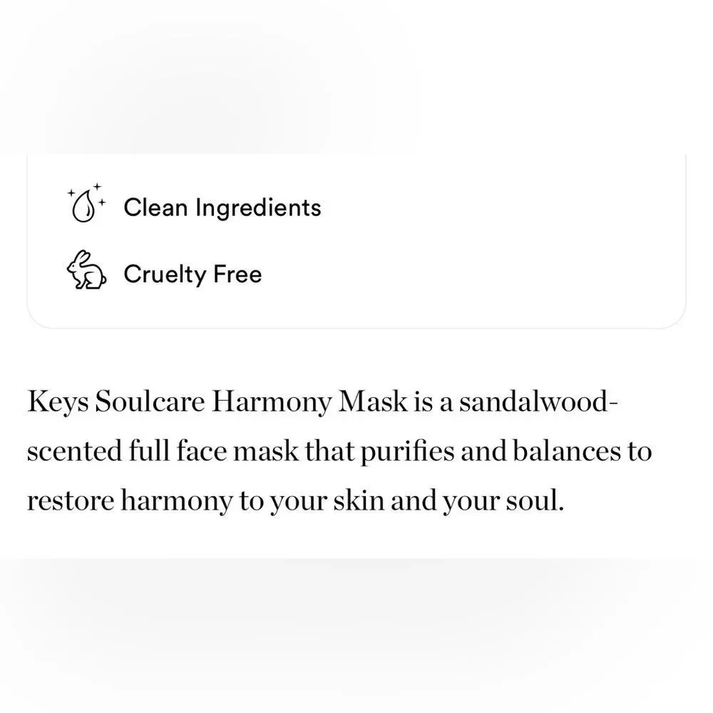 $13❤️‍🔥 KEYS Soulcare Harmony Mask 🪞 NEW IN BOX Sandalwood Scent